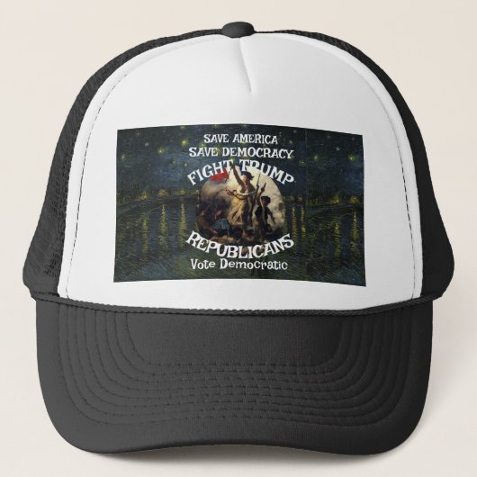 Tsaar Rue Leugenaar Trump POTUS Patriotisch MAGA T Trucker Pet (Voorkant)