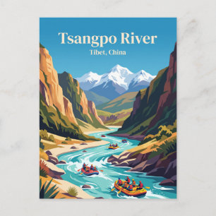 Tsangpo-rivier, Tibet, China Briefkaart