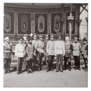 Tsar Nicholas II (1868-1918) die in de garde staat Tegeltje