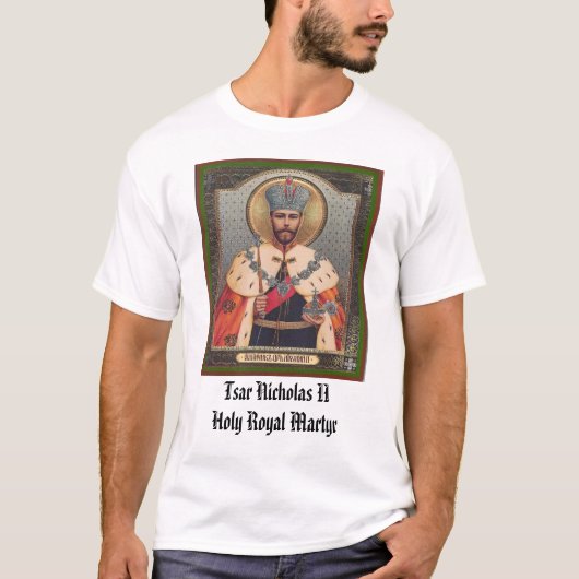 Tsar Nicholas II, Tsar Nicholas II Heilige Koninkl T-shirt (Voorkant)