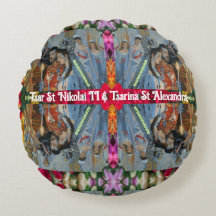 Tsar St Nikolai II et Tsarina St Alexandra Coussin