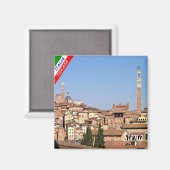 TSC042 SIENA Panorama, Toscane, Koelkast Magneet (Voorkant / Achterkant)