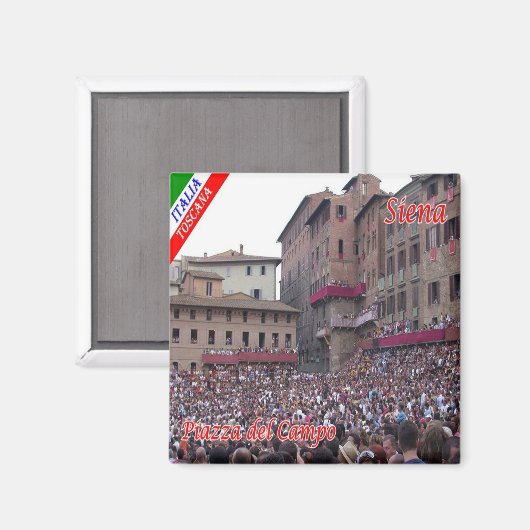 TSC059 SIENA, P.zza del campo, Toscane, Koelkast Magneet (Voorkant / Achterkant)