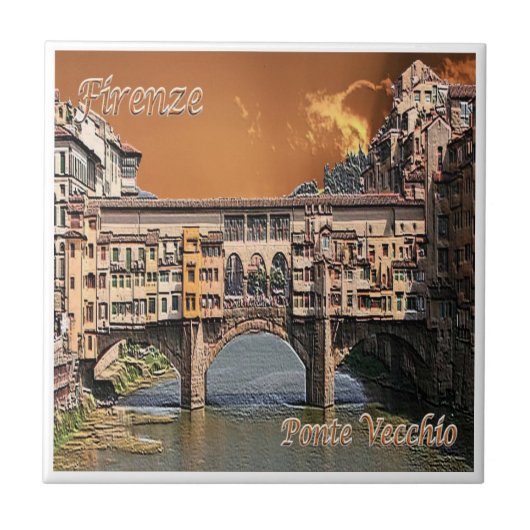 TSC087 FLORENCE, Oude Brug, Toscane, Tegeltje (Voorkant)