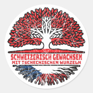 Tschechien Tschechisch Schweizer Schweiz Baum Ronde Sticker