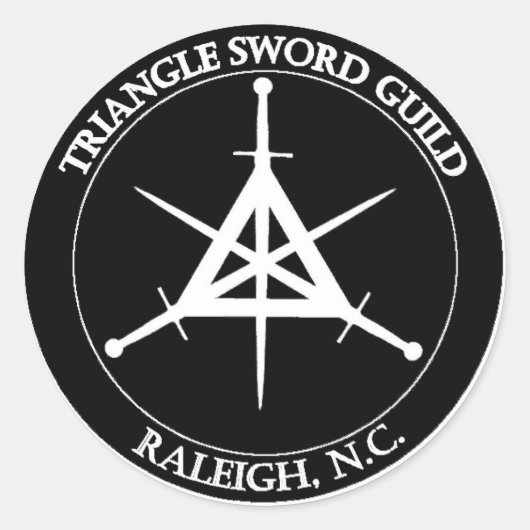 TSG Seal Sticker, groot (wit op zwart) Ronde Sticker (Voorkant)