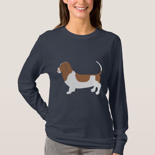 Tshirt à manches longues pour femmes Basset Hound (Devant)