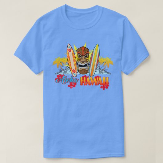 Tshirt AlOHA Hawaii de l'île Sentez le Tiki (Design devant)