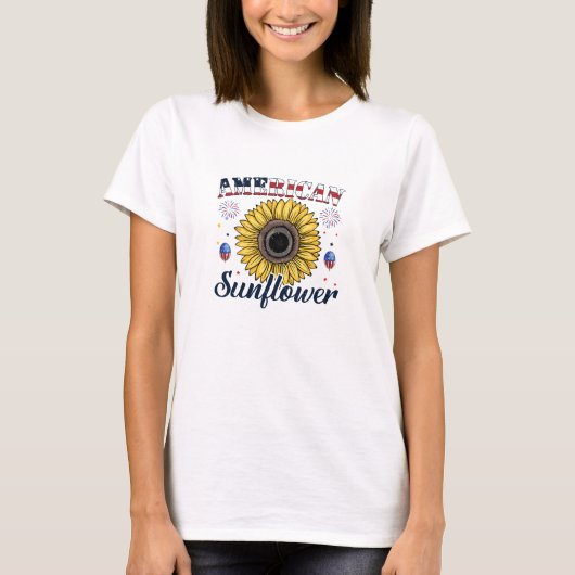 Tshirt Américain pour femmes tournesol (Devant)