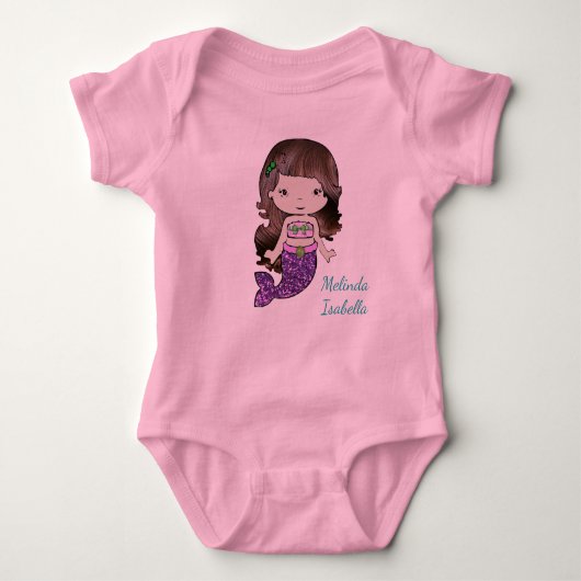 Tshirt bébé Mermaid personnalisé (Devant)