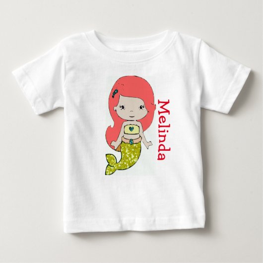 Tshirt Bébé Mermaid Personnalisé (Devant)