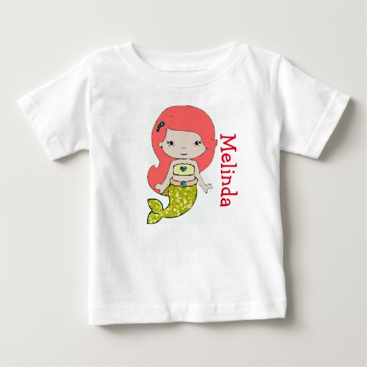 Tshirt bébé sirène personnalisé (Devant)