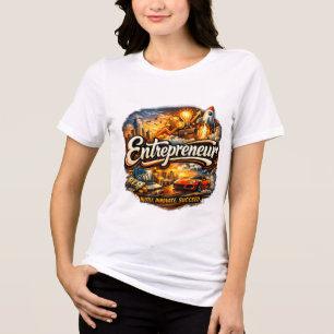 Tshirt Blanc Femme Entrepreneur Motivationnel