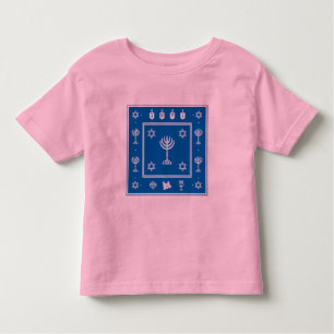 Tshirt bleu Hanoukka Motif Toddler Long Sleeve