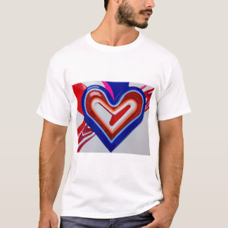Tshirt bleu rouge coeur