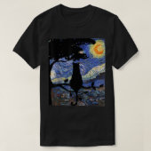Tshirt chat, Starry Night Cat Tee, Van Gogh Cat Gi (Design devant)