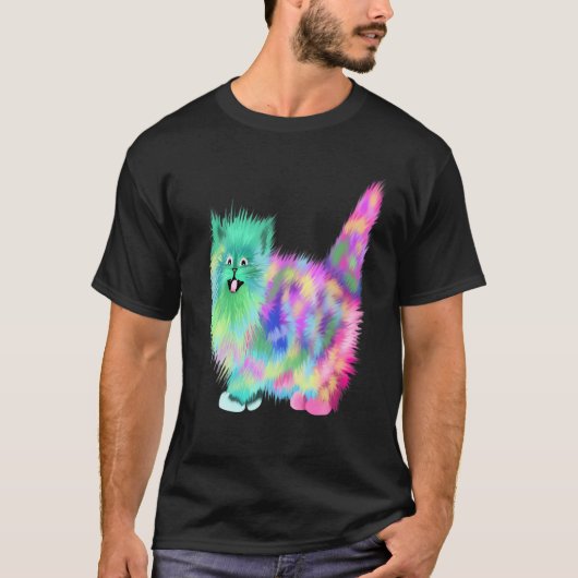 Tshirt couleur arc-en-ciel Kitten (Devant)