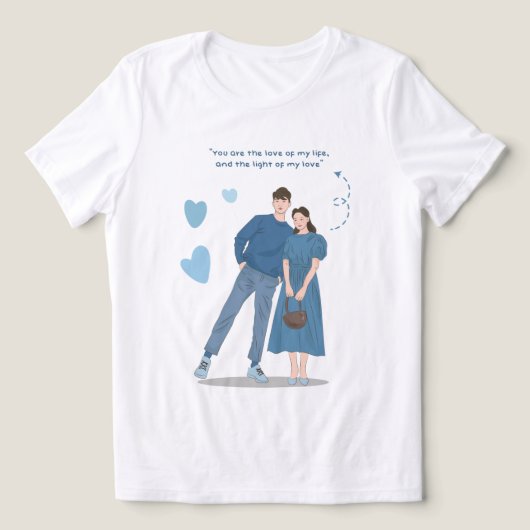 Tshirt Couple Romantique (Design Recto)