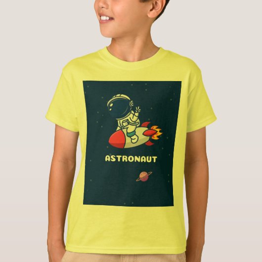 Tshirt de conception d'astronaute pour garçons (Devant)