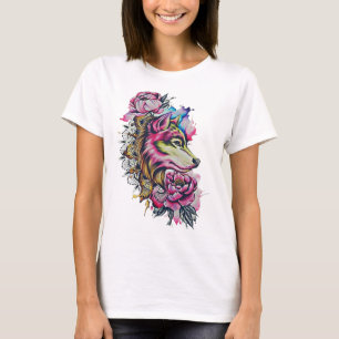 Tshirt de loup coloré