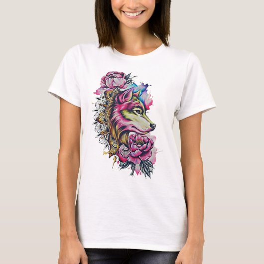 Tshirt de loup coloré (Devant)