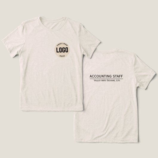 Tshirt Employé Personnalisé, Ajouter Votre Logo (Design Recto & Verso)