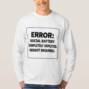 TShirt Erreur Brutaliste Batterie Sociale Épuisée