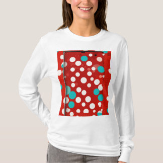 tshirt femme avec design folka rouge