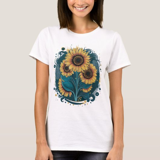 Tshirt femmes Symphonie tournesol (Devant)