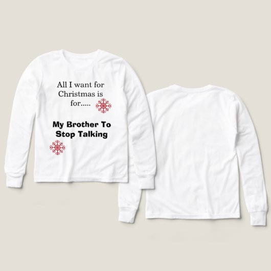 Tshirt Kids Long Manches - Drôle Noël (Motif Recto et Verso)