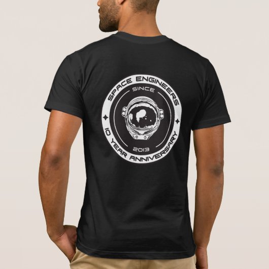 Tshirt Logo 10 ans pour les ingénieurs spatiaux (Dos)