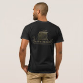 Tshirt Longboat Viking Métallisé Or (Dos entier)