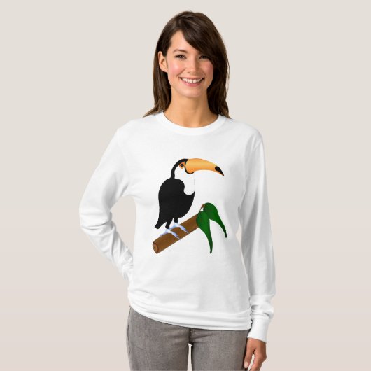 Tshirt manches longues pour femmes Toucan (Devant entier)