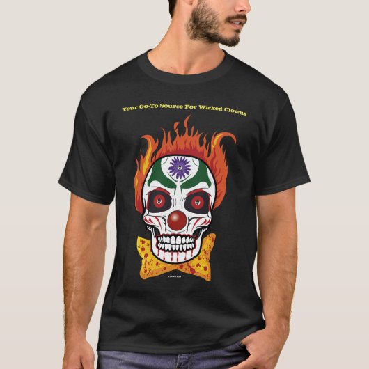 Tshirt Mens de crâne Clown méchant (Devant)