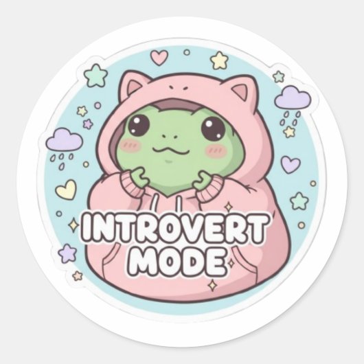 Tshirt Mode Introverti Grenouille Autocollant Mign (Devant)