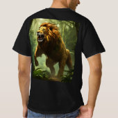 Tshirt noir lion rugissant (Dos)