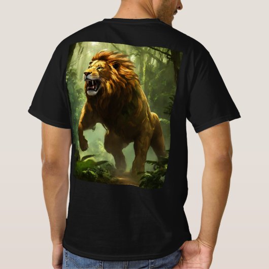 Tshirt noir lion rugissant (Dos)