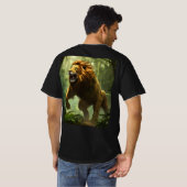 Tshirt noir lion rugissant (Dos entier)