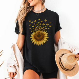 Tshirt Papillon tournesol