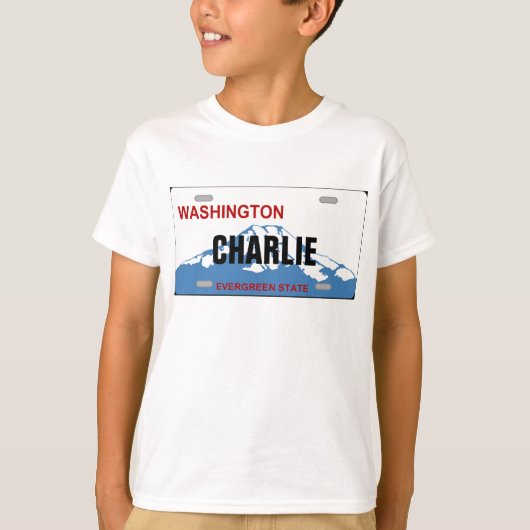 Tshirt plaque d'immatriculation personnalisée Wash (Devant)