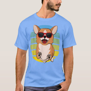 Tshirt rétro Corgi Chien portant des lunettes de s