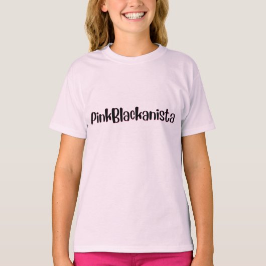 tshirt rose et noir anista (Devant)