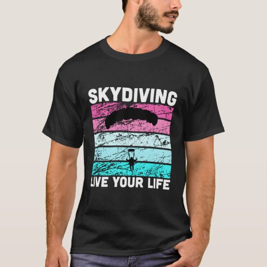 Tshirt Skydive En Couleurs Rétro Tee Pour Skydivin (Devant)