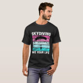 Tshirt Skydive En Couleurs Rétro Tee Pour Skydivin (Devant entier)