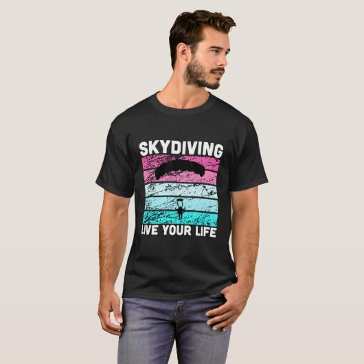 Tshirt Skydive En Couleurs Rétro Tee Pour Skydivin (Devant entier)
