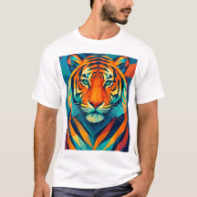 Tshirt tigre géométrique