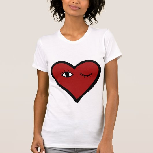 Tshirt visage coeur Valentine Love Eyes (Devant)