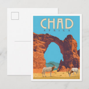 Tsjaad Afrika Vintage Reizen Briefkaart