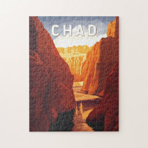 Tsjaad Illustratie Reis Kunst Vintage Legpuzzel