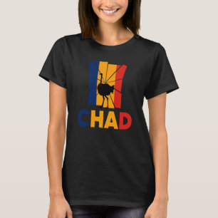 Tsjaad Tsjadisch Tsjaad Vlag Struisvogel Dier Silh T-shirt